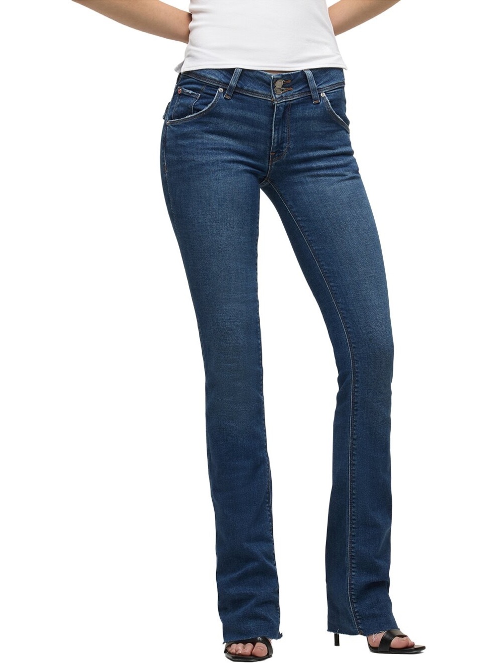 HUDSON Jeans Beth Mid-Rise Baby Boot Jean dark blue  size 27, inseam 33”